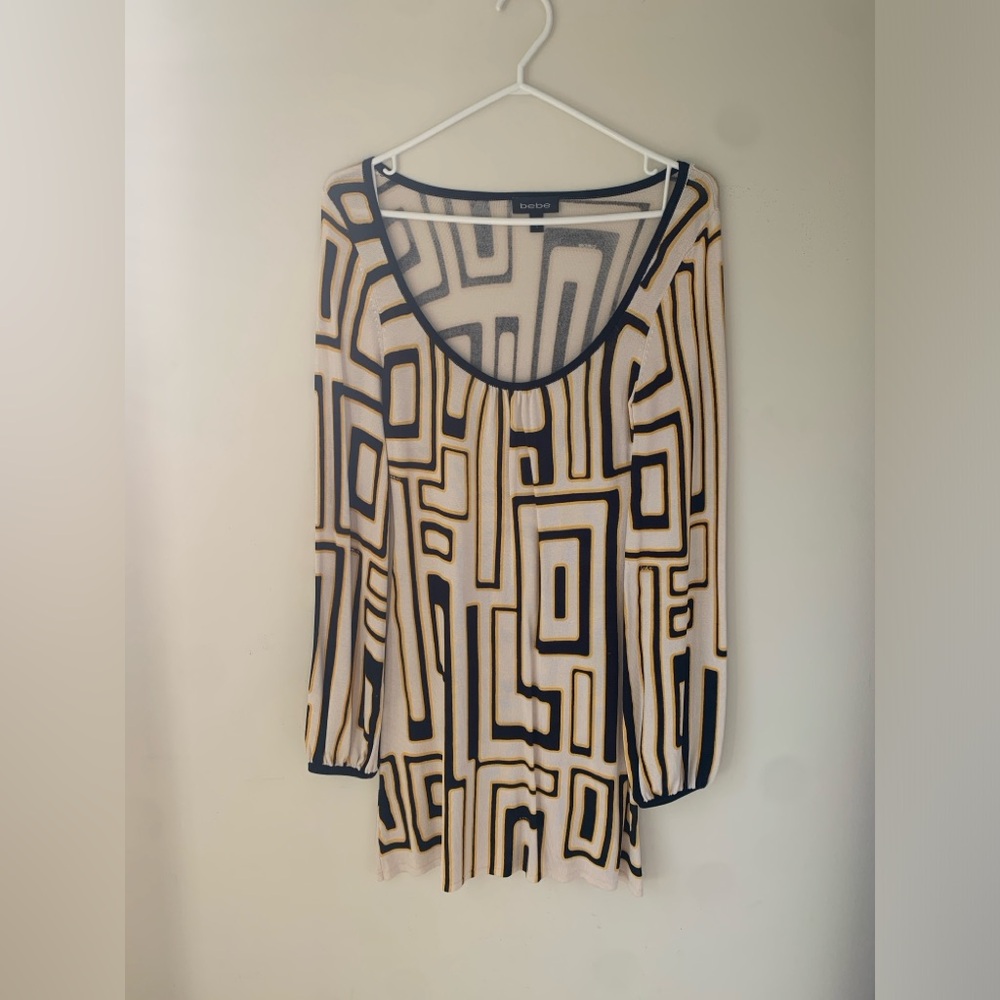 Bebe Y2K 2000s Dress Hippie Bloc Pattern